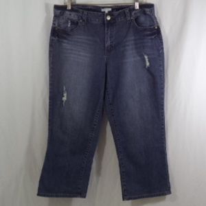 Womens Factory Distressed Capri Cropped Jeans 16